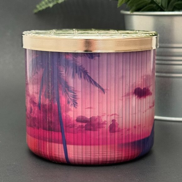 BBW Rainforest Gardenia Bath & Body Works 3 Wick Candle - Picture 2 of 10